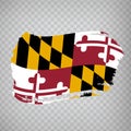 Flag of  Maryland from brush strokes. United States of America.  Flag Maryland on transparent background Royalty Free Stock Photo